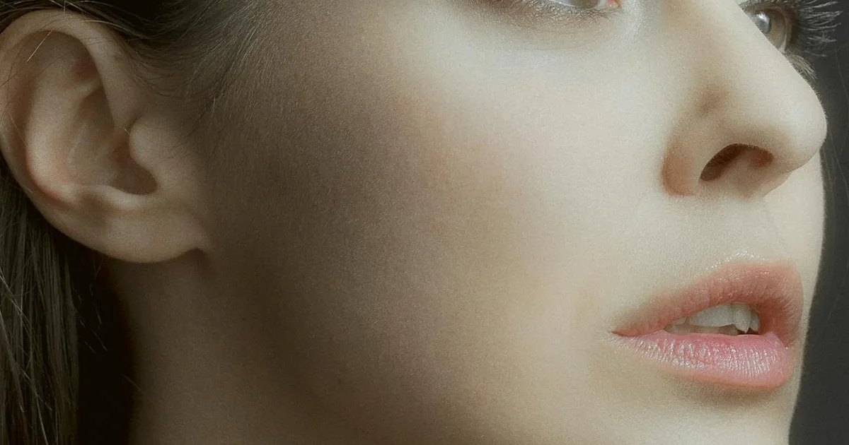 Artistic close-up of a woman's face creating an ethereal look in Kyiv.